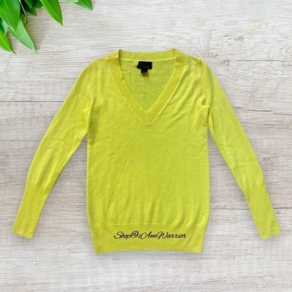 J.Crew Collection neon yellow citrus Italian cashmere sweater *shop@iamwarrior - Picture 5 of 10